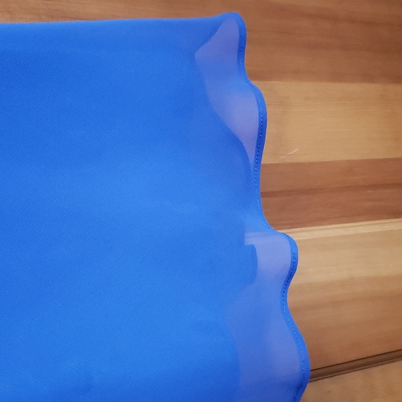 COLDWATER CREEK BLUE CHIFFON COCKTAIL DRESS, Size 6P - Picture 7 of 13